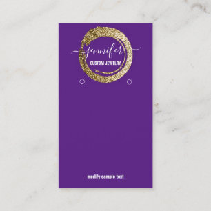 Carte De Visite Logo Bijoux personnalisés Médias sociaux VioletOr 