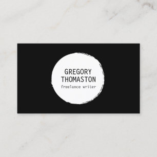 Carte De Visite Logo blanc de cercle de tache d'encre