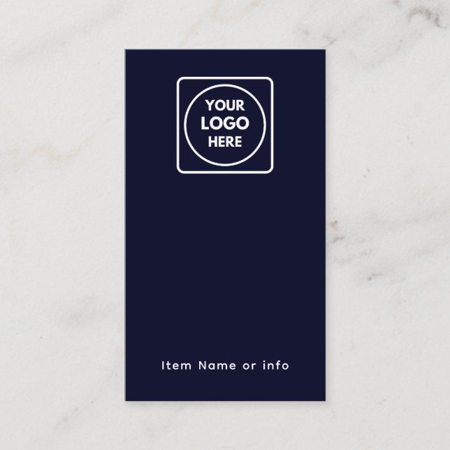 Carte De Visite Logo Bleu Marine | Boucle d'Oreille de Bijoux Mode (Devant)