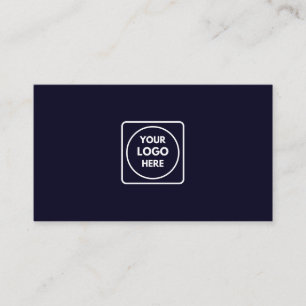 Carte De Visite Logo Bleu Marine   Minimaliste Entreprise Corporat