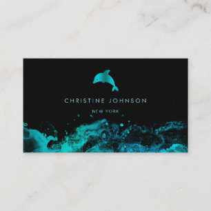 Carte De Visite logo bleu turquoise dauphin
