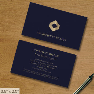 Carte De Visite Logo Blue Professional Luxury Gold