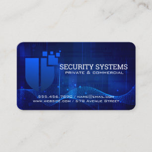 Carte De Visite Logo Bouclier de cybersécurité Tech Systems