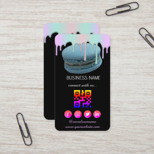 Carte De Visite Logo Boulangerie - Code QR des médias sociaux Car