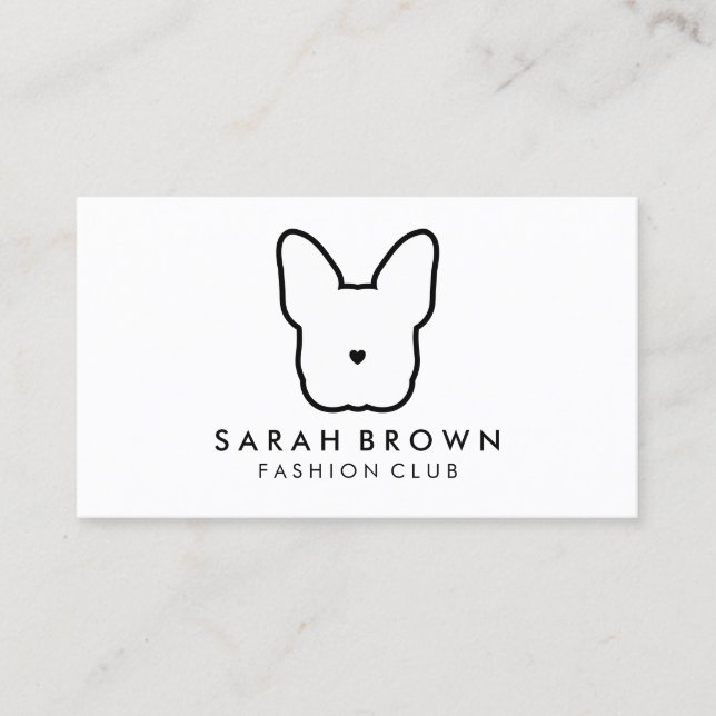 Carte De Visite Logo Bouledogue Français Frenchies (Devant)