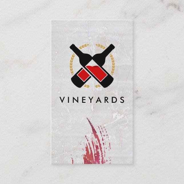 Carte De Visite Logo Bouteilles de vin | Marble Arrière - plan Bus (Devant)