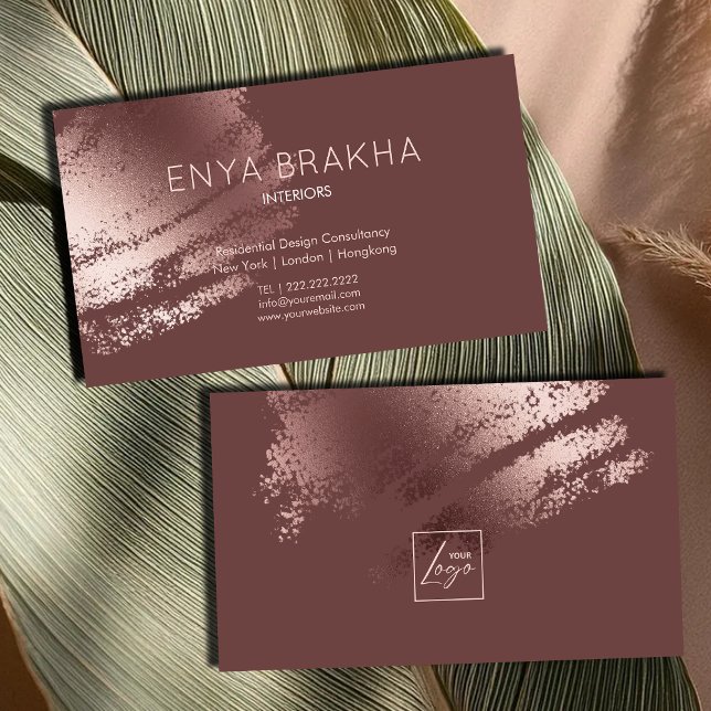 Carte de visite logo bronze élégant moderne (Modern Stylish Bronze Logo Business Card)