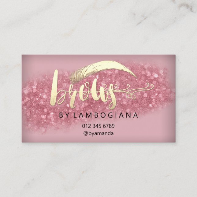 Carte De Visite Logo Brosses de post-soins Microblading Rose Studi (Devant)