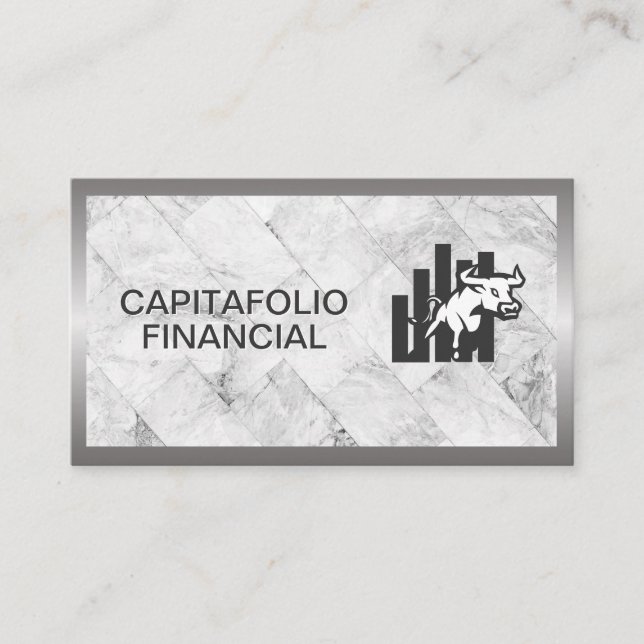 Carte De Visite Logo Bull Market | Financière | Marbre (Devant)