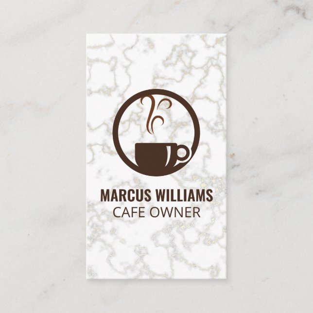 Carte De Visite Logo Café | Marbre (Devant)