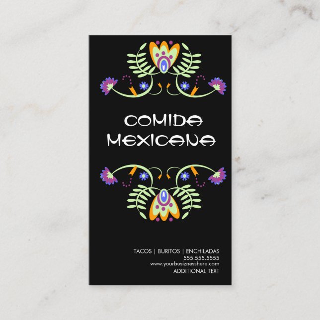 Carte de visite Logo Camion de Nourriture Mexicain (Devant)