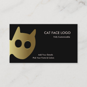 Carte De Visite Logo Cat Face - Gold Cat