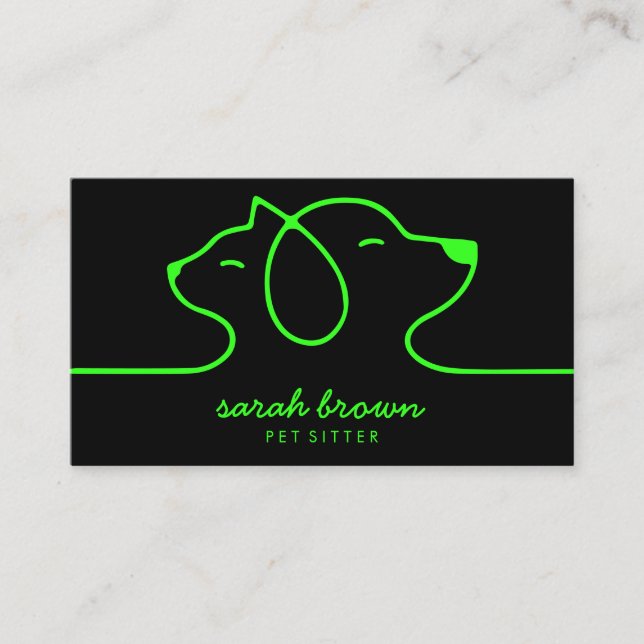 Carte De Visite Logo Chat et Chien pour Vétérinaire (Devant)