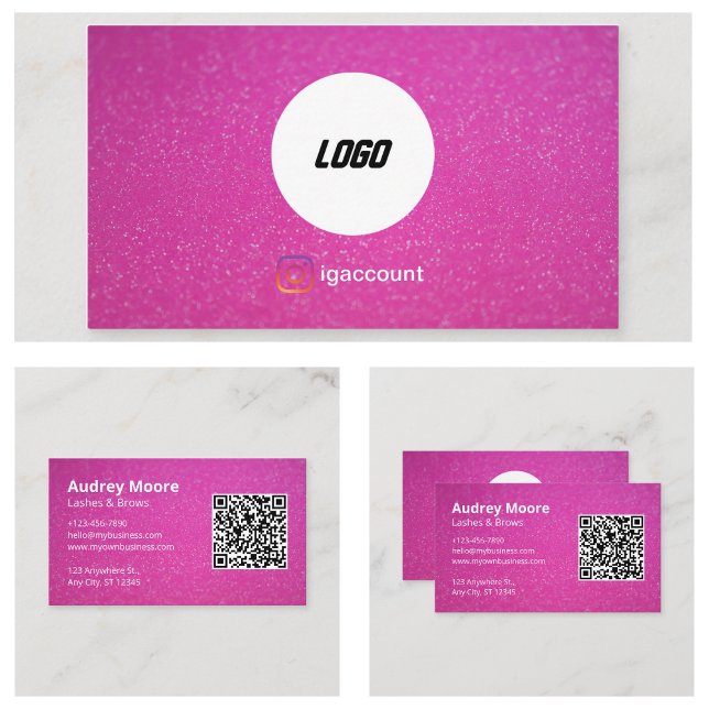 Carte De Visite Logo Chic Tendance Cils Rose Élégant (Elegant Trendy Chic Logo Pink Eyelash Business Card
)