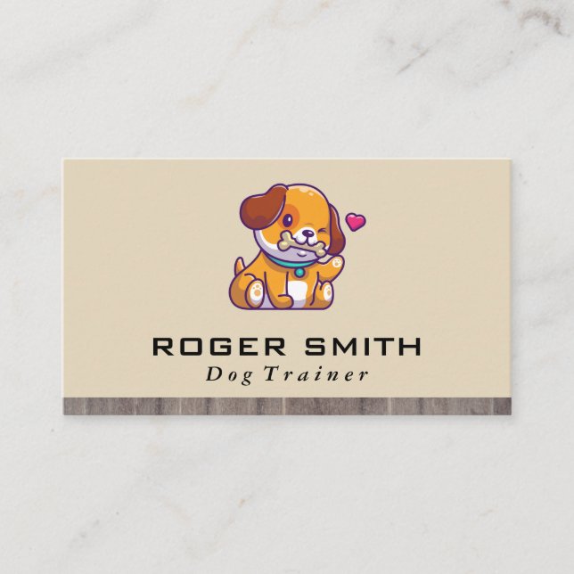 Carte De Visite Logo Chien avec Os (Devant)
