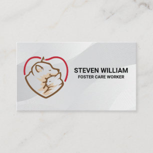 Carte De Visite Logo Chien Chat Cœur   Soins pour Animaux