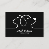 Logo Chien Chat Ligne Noir Blanc