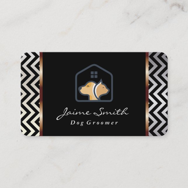 Carte De Visite Logo Chien Chat Maison | Services pour animaux de  (Devant)