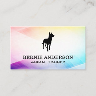 Carte De Visite Logo Chien   Fond Abstrait Coloré