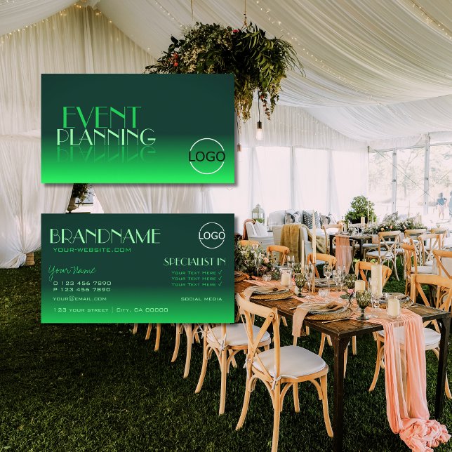 Carte De Visite Logo classique de la police de miroir de dégradé v (Créateur téléchargé)