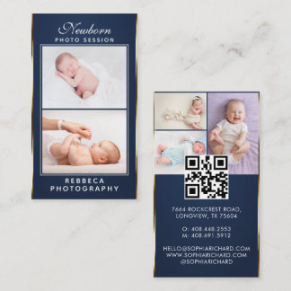 Carte De Visite Logo Code QR 5 Photos Photographe de Nouveau-Né