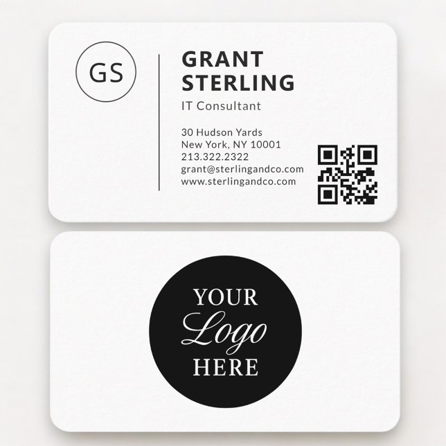 Carte De Visite Logo Code QR Consultant Informatique Professionnel (Créateur téléchargé)