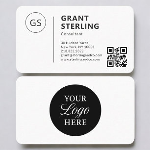Carte De Visite Logo Code QR Consultant Professionnel