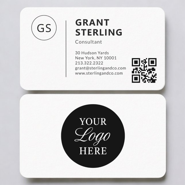 Carte De Visite Logo Code QR Consultant Professionnel (Créateur téléchargé)