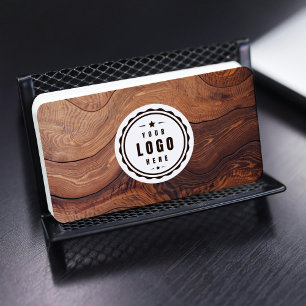 Carte De Visite Logo Code QR de Charpentier en Bois