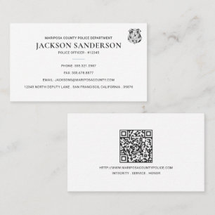 Carte De Visite Logo Code QR de la police départementale