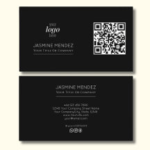 Logo Code QR Moderne Noir Icônes Réseaux Sociaux  