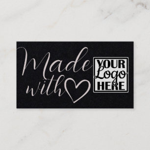 Carte De Visite Logo Code QR Papier Kraft simple fait avec amour