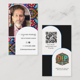 Carte De Visite Logo code QR photo d'architecture moderne de scrip