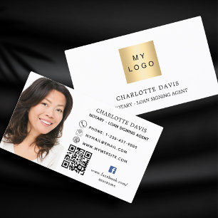 Carte De Visite Logo code QR photo facebook couleur premium