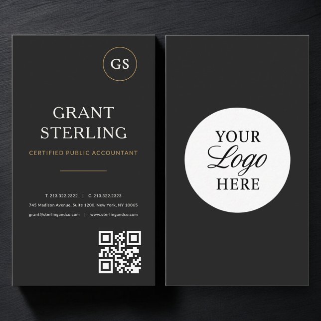 Carte De Visite Logo Code QR Professionnel Comptable (Créateur téléchargé)
