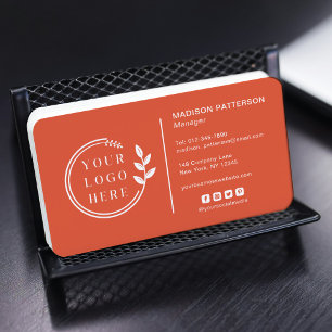 Carte De Visite Logo Code QR Réseaux Sociaux Entreprise Orange