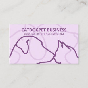 Carte De Visite Logo Code Qr Violet Chiens Chats Animal