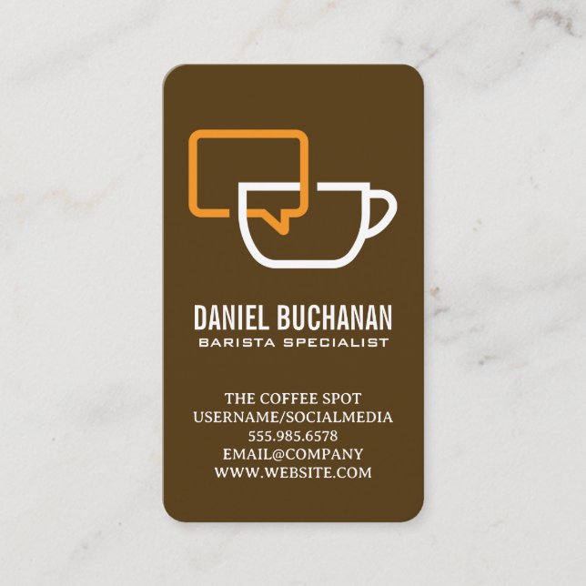 Carte De Visite Logo Coffee Chat Talk | Café Restaurant  (Devant)