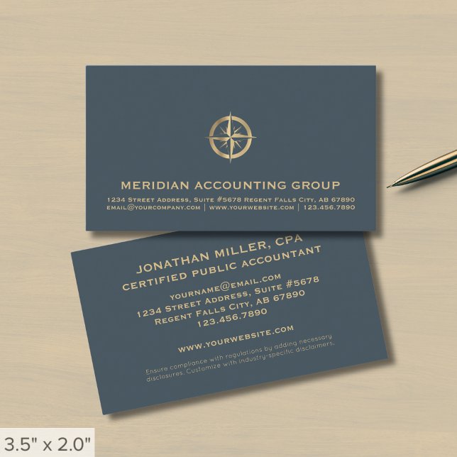 Carte De Visite Logo Compass professionnel simple (Créateur téléchargé)