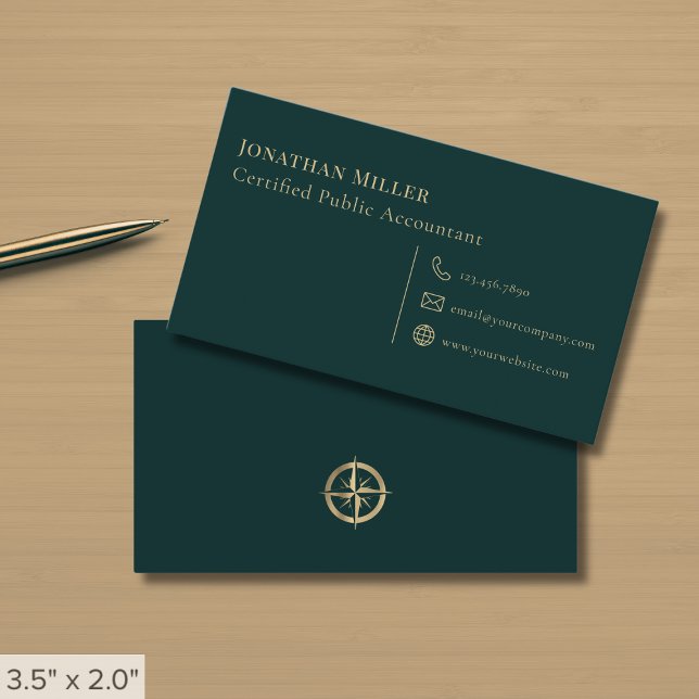 Carte De Visite Logo Compass professionnel simple (Créateur téléchargé)
