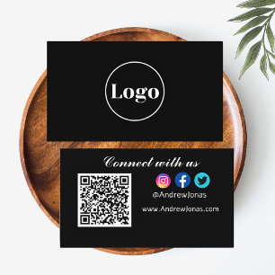Carte De Visite Logo Connectez-vous avec nous ! Médias sociaux Qr 