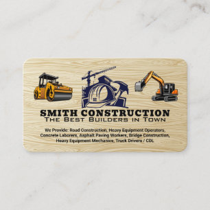 Carte De Visite Logo Construction Ingénieur Col Bleu