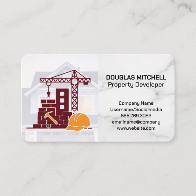 Carte De Visite Logo Construction | Maison Résidentielle (Devant)