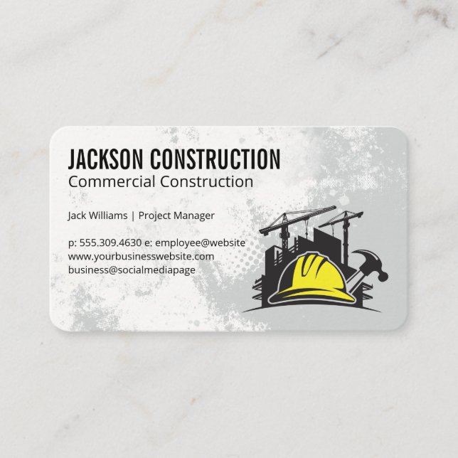 Carte De Visite Logo Construction | Propriétés Commerciales (Devant)