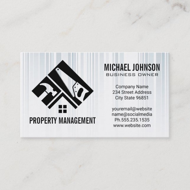 Carte De Visite Logo Construction | Rénovation Réparation Maison (Devant)