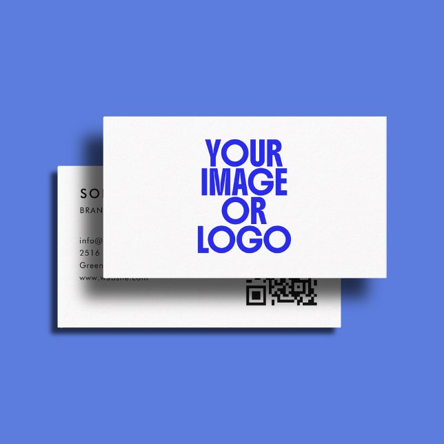Carte De Visite Logo Consultant Professionnel Code QR Minimal Blan (Créateur téléchargé)