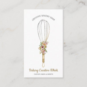 Carte De Visite logo Cook Whisk pâtisserie boho