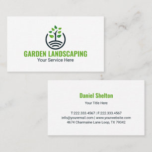 Carte de visite Logo Croissance Arbre Vert Moderne
