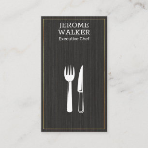 Carte De Visite Logo culinaire Texture noire