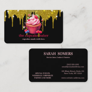 Carte De Visite Logo Cupcake Moderne Boulangerie Chef Cuisine Conf